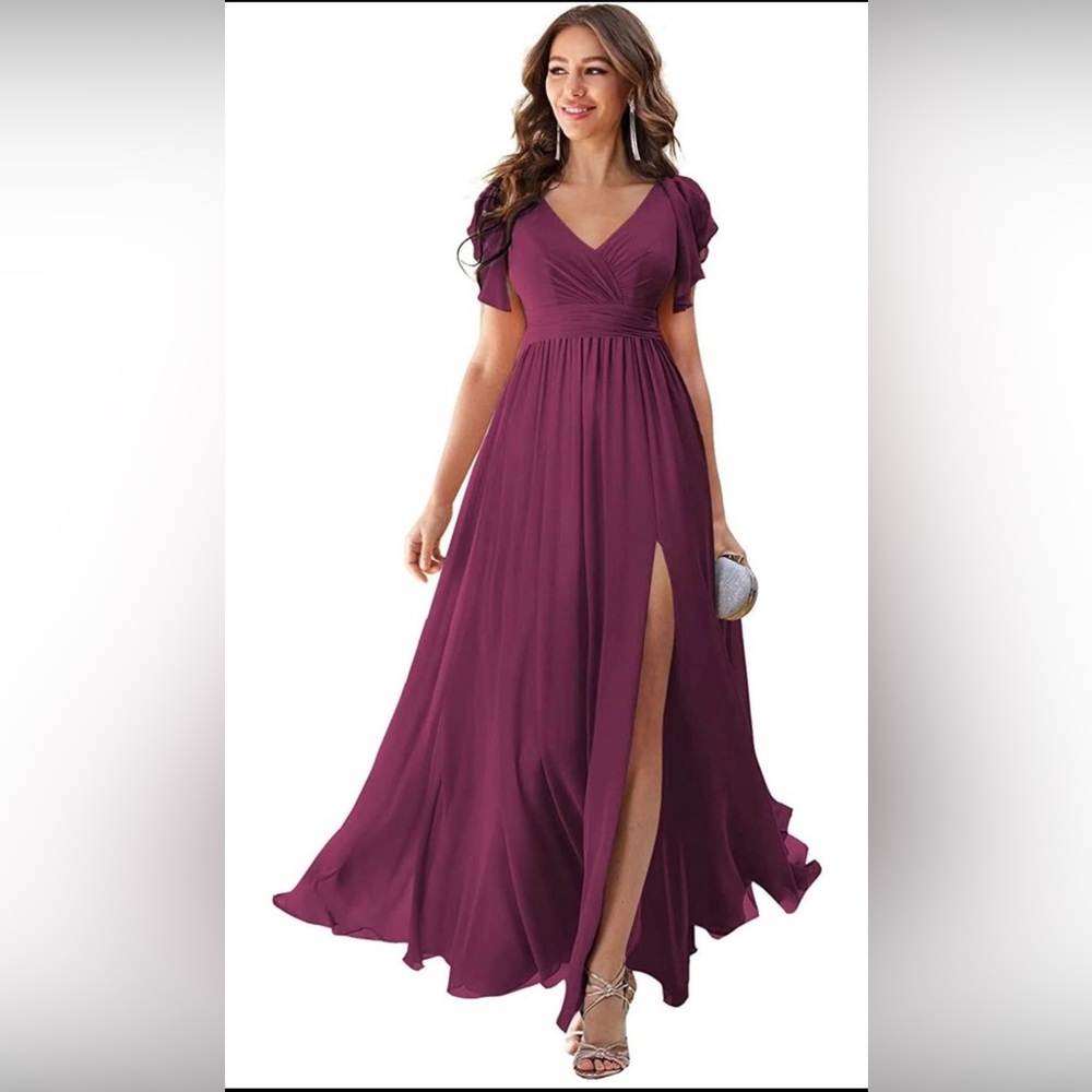 Bridesmaids Dress Long  Size 6 Color Mulberry